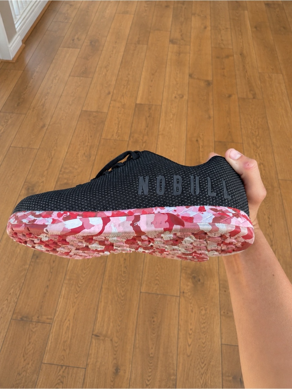 NOBULL Women’s Black Trainer with Pink Camo Sole
